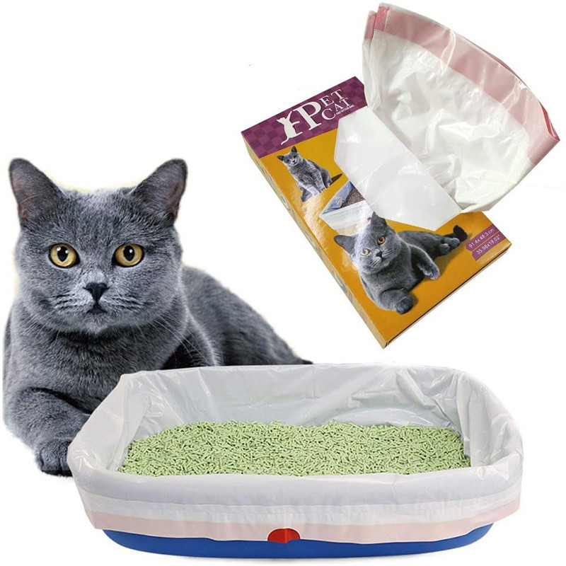 Disposable Drawstring Cat Litter Box Liner Bags Custom Biodegradable For Cat Litter Box