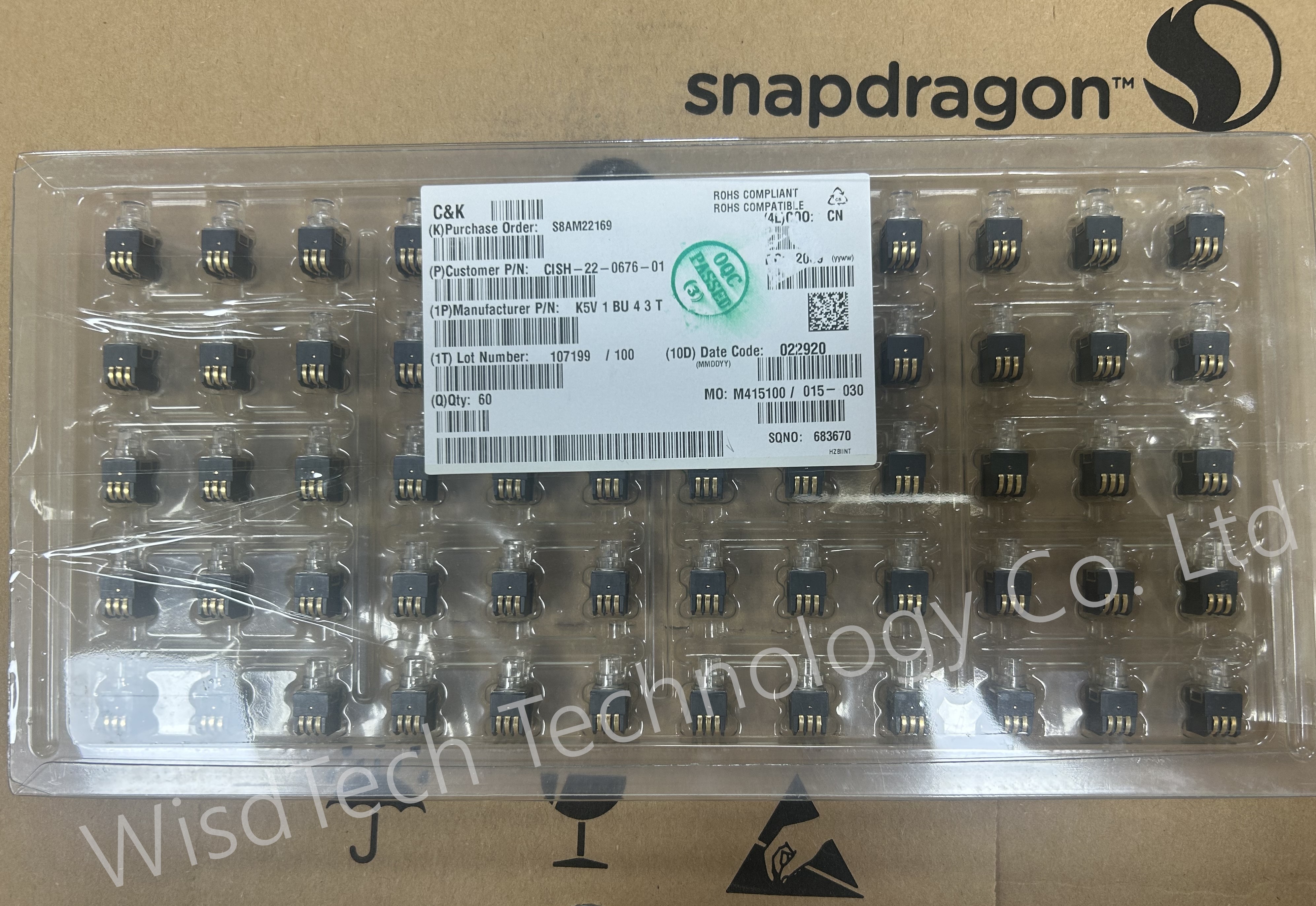 K5V 1 BU 4 3 T Tactile Switches SPST 4.5N THRGH HL Integrated Circuits ICs