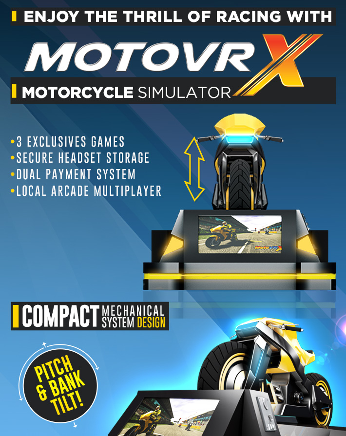 RGB LED Four Player Virtual Reality Motorcycle , Black VR Amusement Game Machine