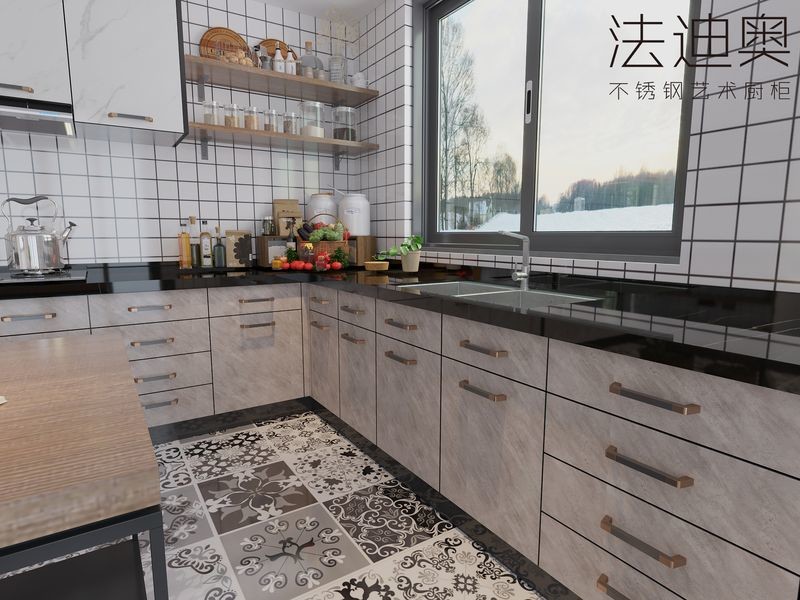 White Marble Modern Kitchen Cabinets Stylish And Durable Stainless Steel Design