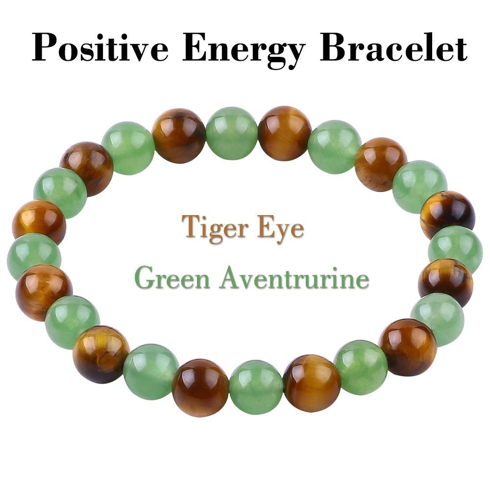Handmade Elastic Women'S Healing Stone Crystal Bracelets For Positive Energy