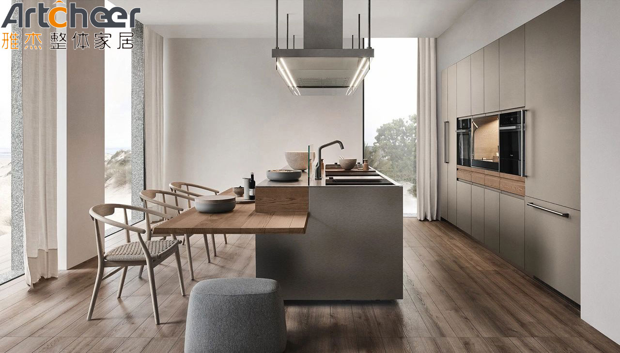 Durable European Luxury Design Modern Style Cabinet Kitchen with RICE BOX Accessories