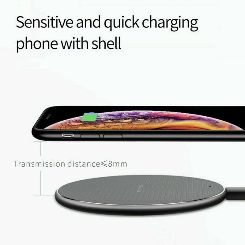High Power 110 KHZ Round Wireless Charger Desktop Aluminum Alloy