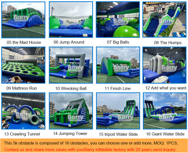 Giant Commercial Event Bounce House 5k Blow Up Obstacle Course Sport Games For Kids And Adults Challenge