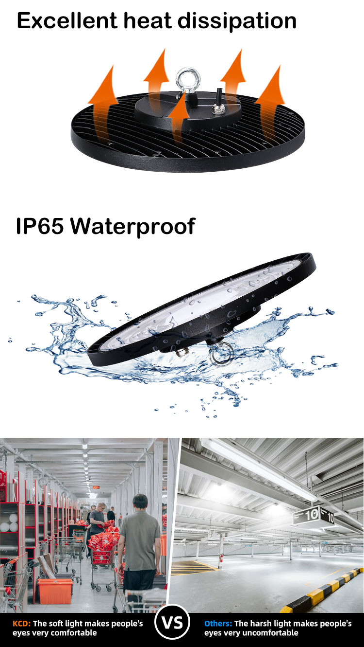 IP65 SMD 200W UFO LED High Bay Light Industrial Workshop Highbay Lighting