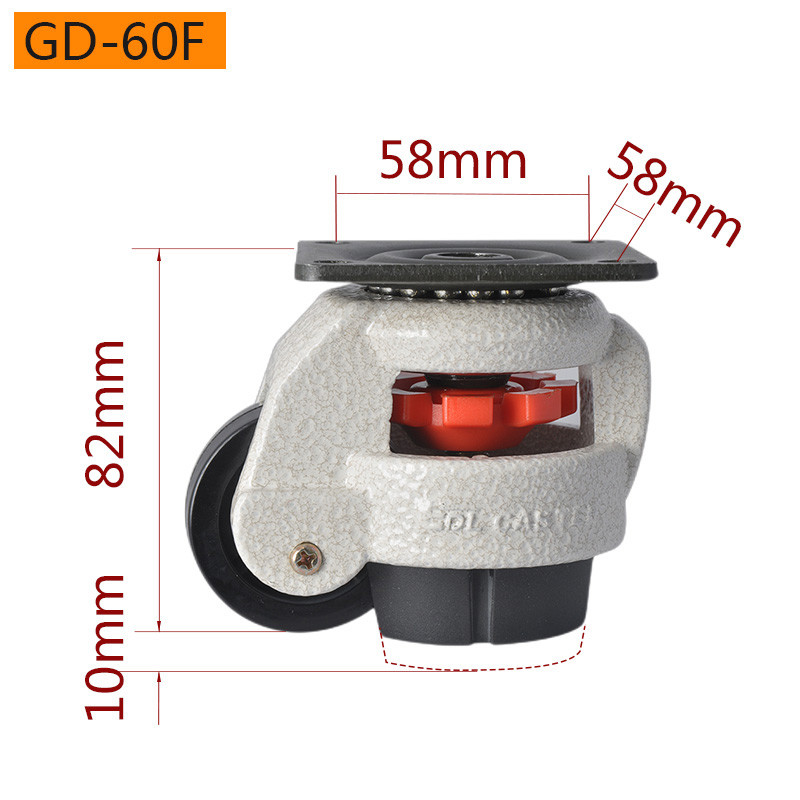 50kg-1500kg Plate Leveling Casters Heavy Duty EDL Casters GD Series GDF