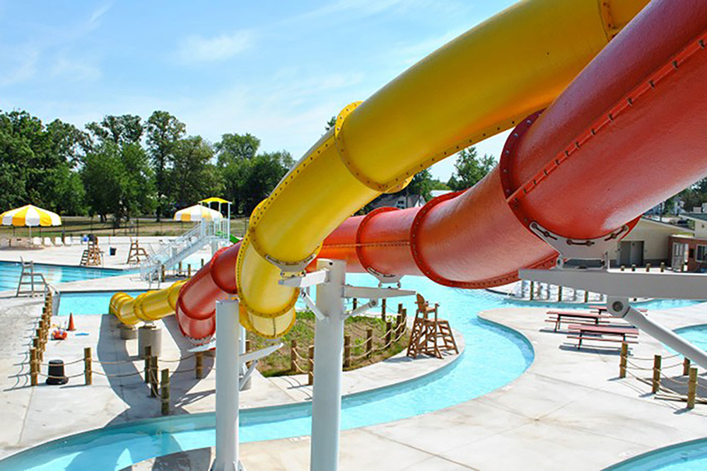 Twist Aqualoop Water Slide Double Fiberglass Water Park Flume Pool Slide