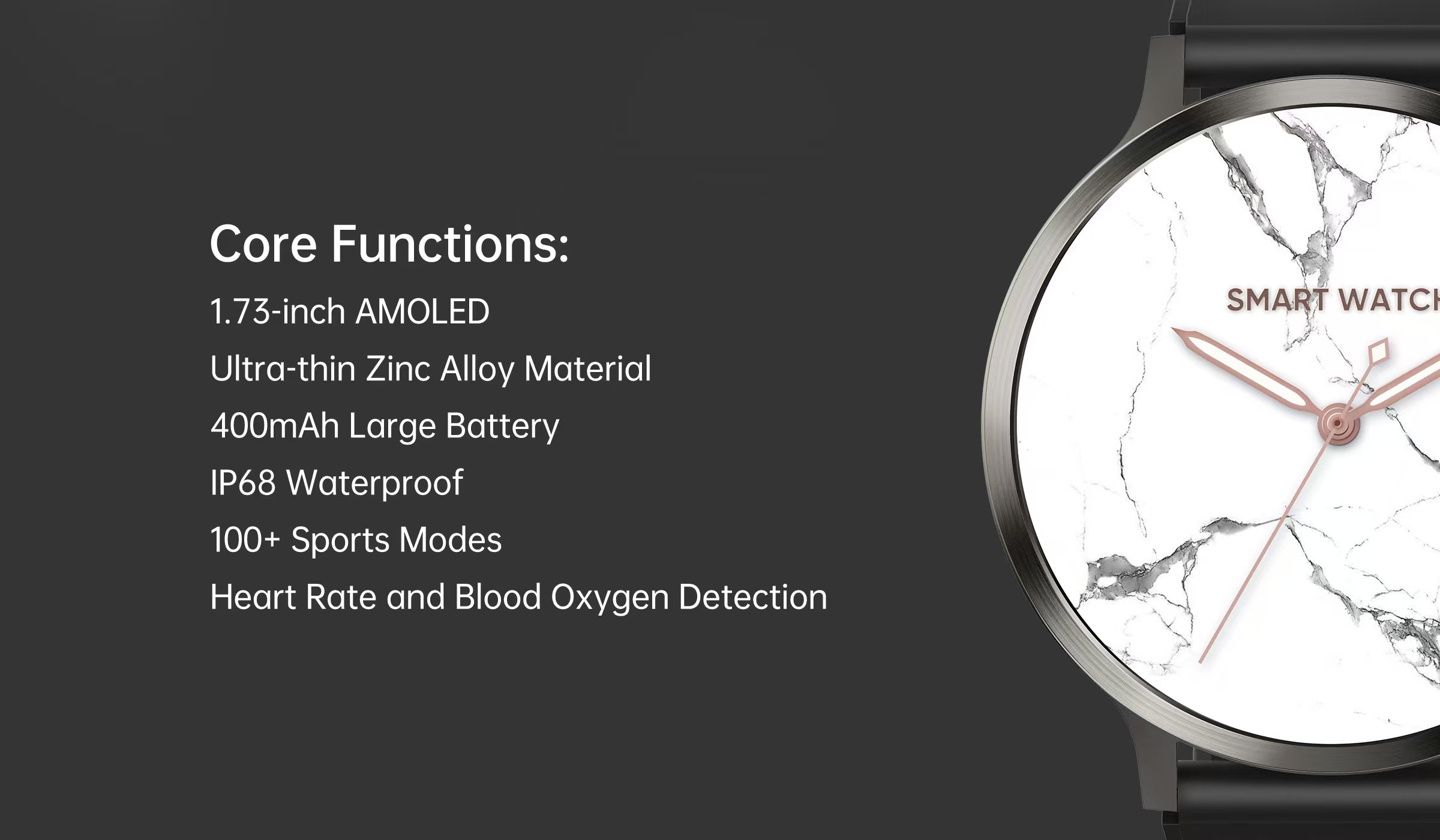 DM90 Men Smart Watch 1.73 Inch Ultra Thin Smartwatch 400mAh battery