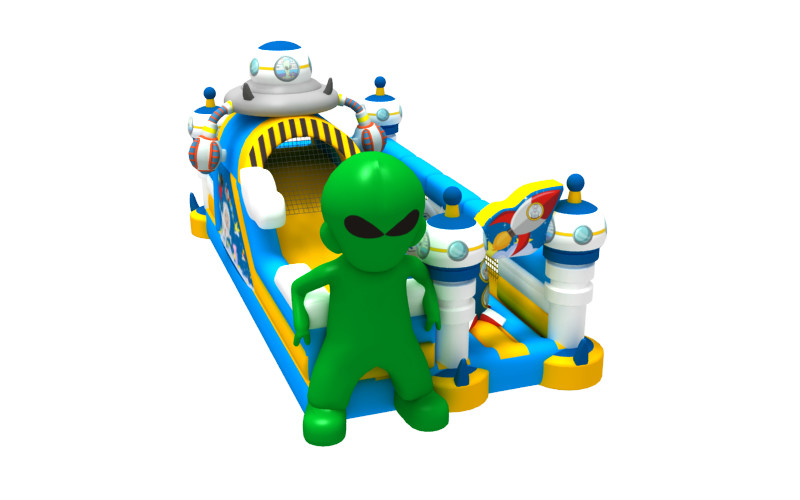 Alien Themed Inflatable Obstacle Game Kids Indoor Bounce House Blow Up Jumping Castle