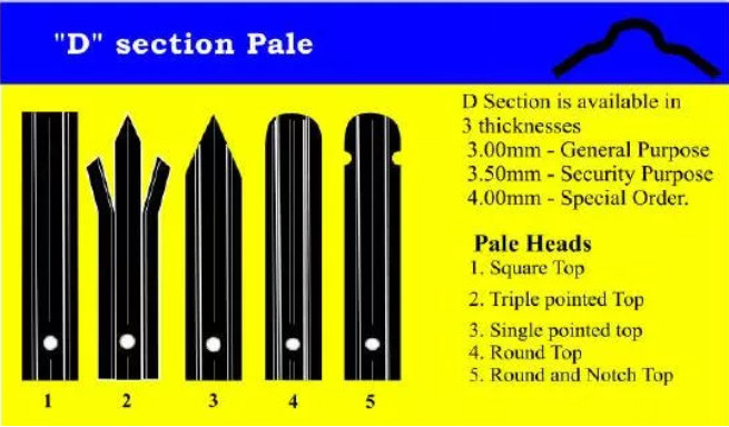 Pvc Coated Angle Bar Steel Palisade Fencing 1.8*2.4m D Pale For Residential