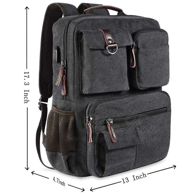 Vintage Canvas Laptop Backpack army rucksack