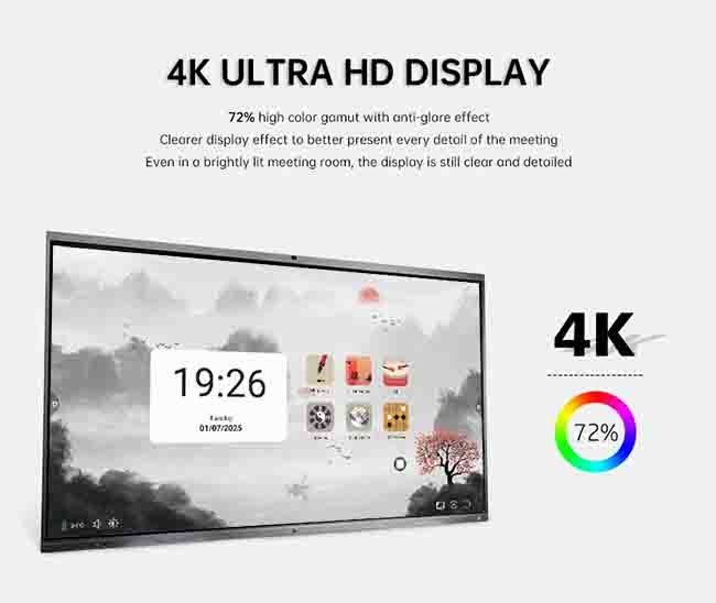 Education Smart Interactive Flat Panel 3840×2160 98 Inch Interactive Panel