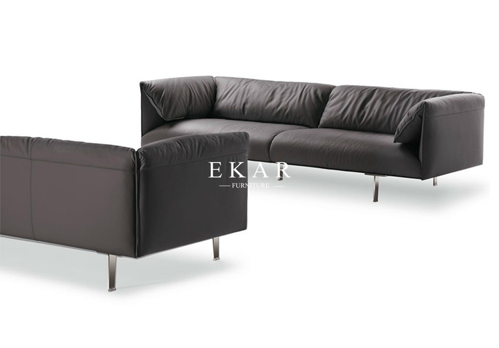 Italy Contemporary Simple Designed Modern Home Living Room Furniture Leather Sofa Set