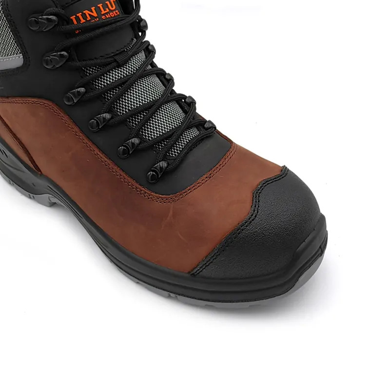 Crazy Horse Leather Casual Shoes High Cut Safety Shoes For Men