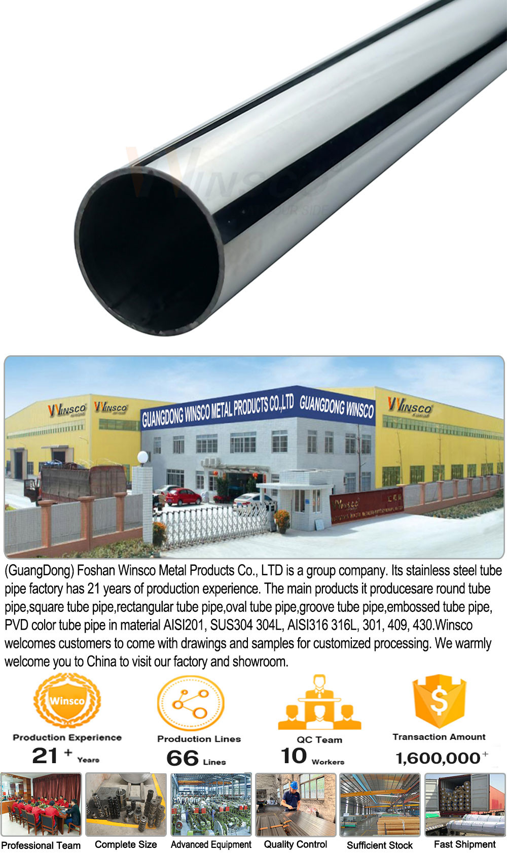 SUS 201 304 316 Mirror Satin Finish 1 1/2'' Stainless Steel Round Tube 0.4mm-3.0mm Wall Thick Inox Railing Pipe 38.1mm