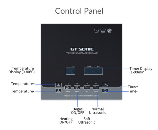 Double Power Square Digital Ultrasonic Cleaner With Smart Touch Panel