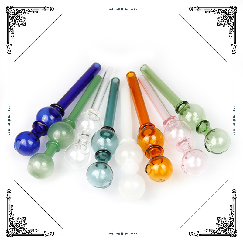 Borosilicate Glass Smoking Bong Burning Blue Tube 5.7 Inches