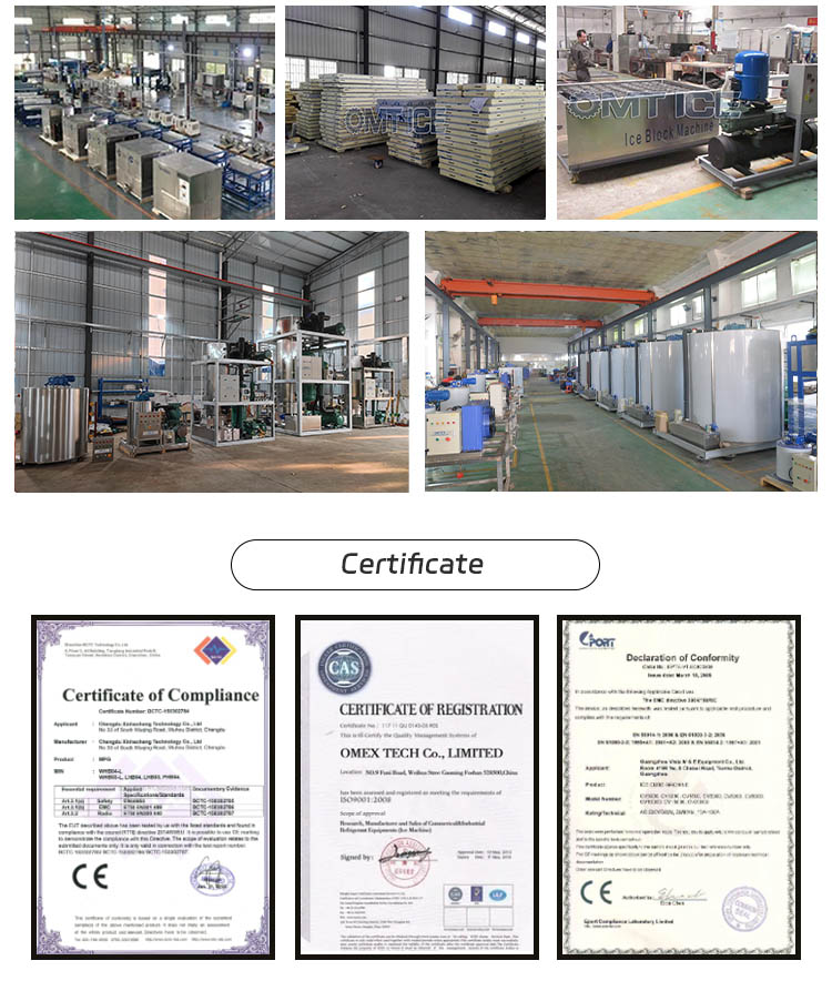 0.5 Ton 24 Hour Sanitary Ice Machine Tube Direct Sell featuring R404a/R22 Refrigerant and 500KG Ice Storage Capacity