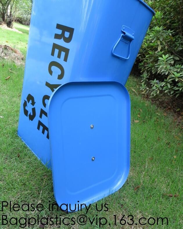 Zinc Plated Waste Bin with 25L 35L 45L 55L 65L 75L 100L, Tin Embossed Rubbish Bin Rome Living Room Bedroom Kitchen Toile