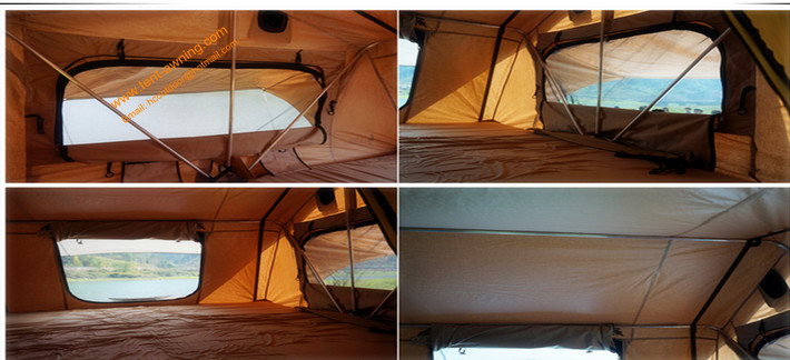 Outdoor Waterproof Aluminum Poles 2-4 People Travelling Camping Trailer Tent Car Top Tent