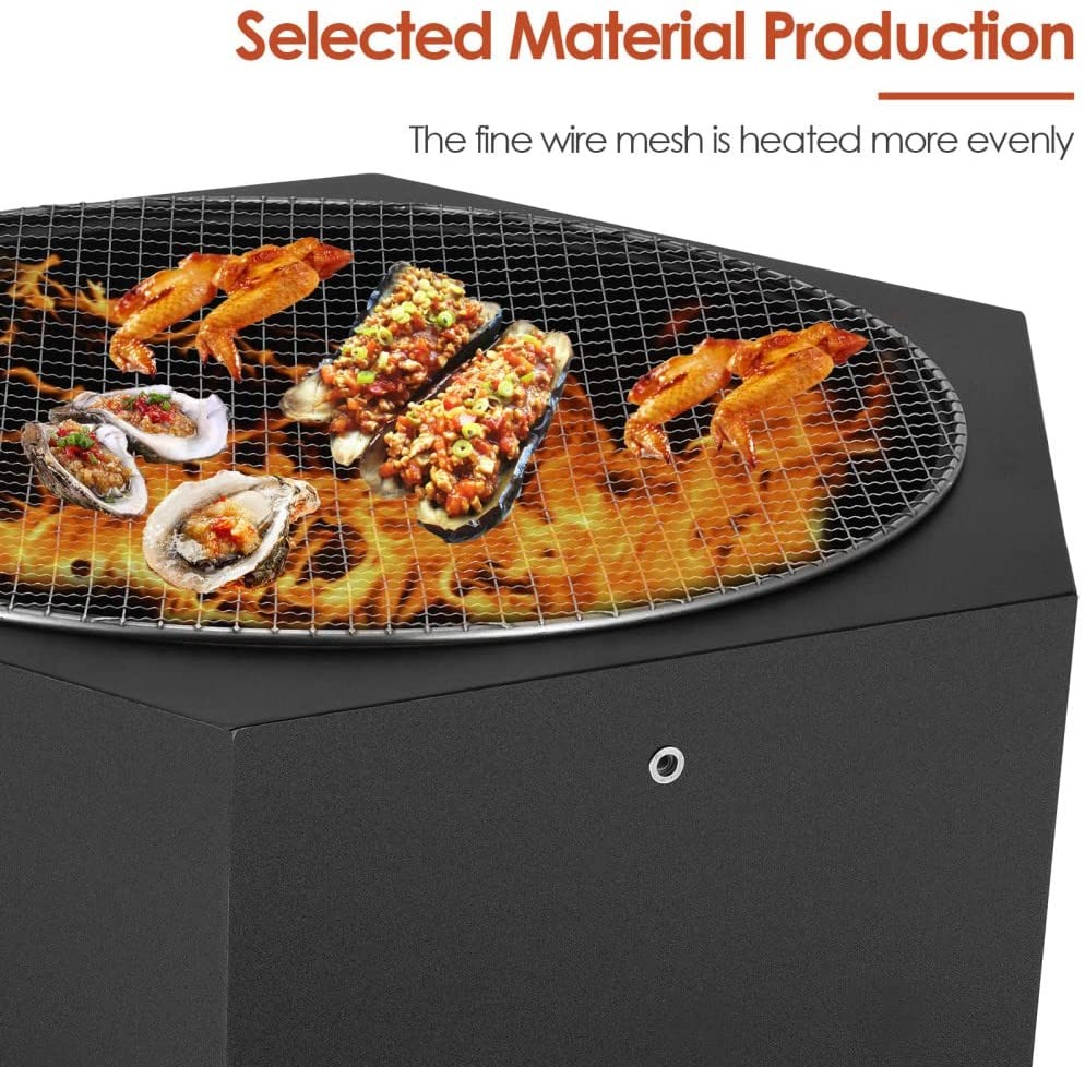 Stove Bonfire Stainless Portable Smokeless Fire Pit 20.39" L×12.01" H Round Typically