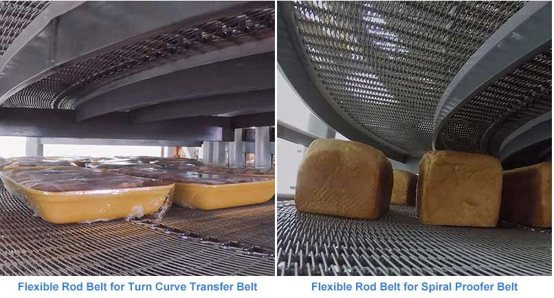 Flexible Rod Conveyor Belts For Turn Curve Transfer 50KG 100KG Load Bearing