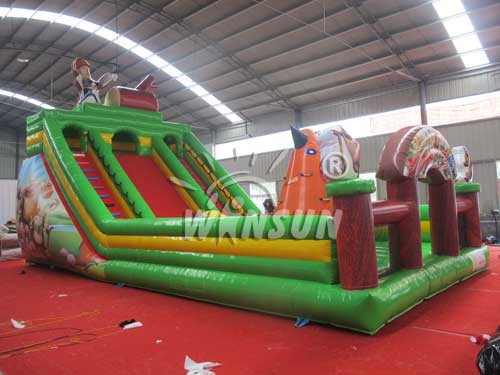 Boonie Bears Themed Big Blow Up Slide , Children'S Inflatable Slides