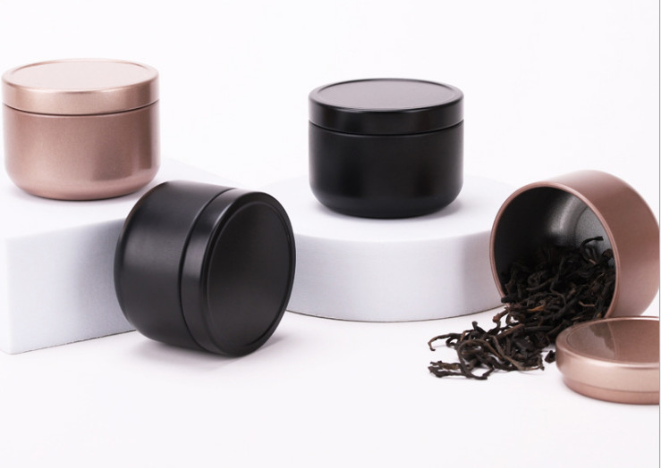 Small Round 500g Tea Tin Boxes 4 Color Offset Printing