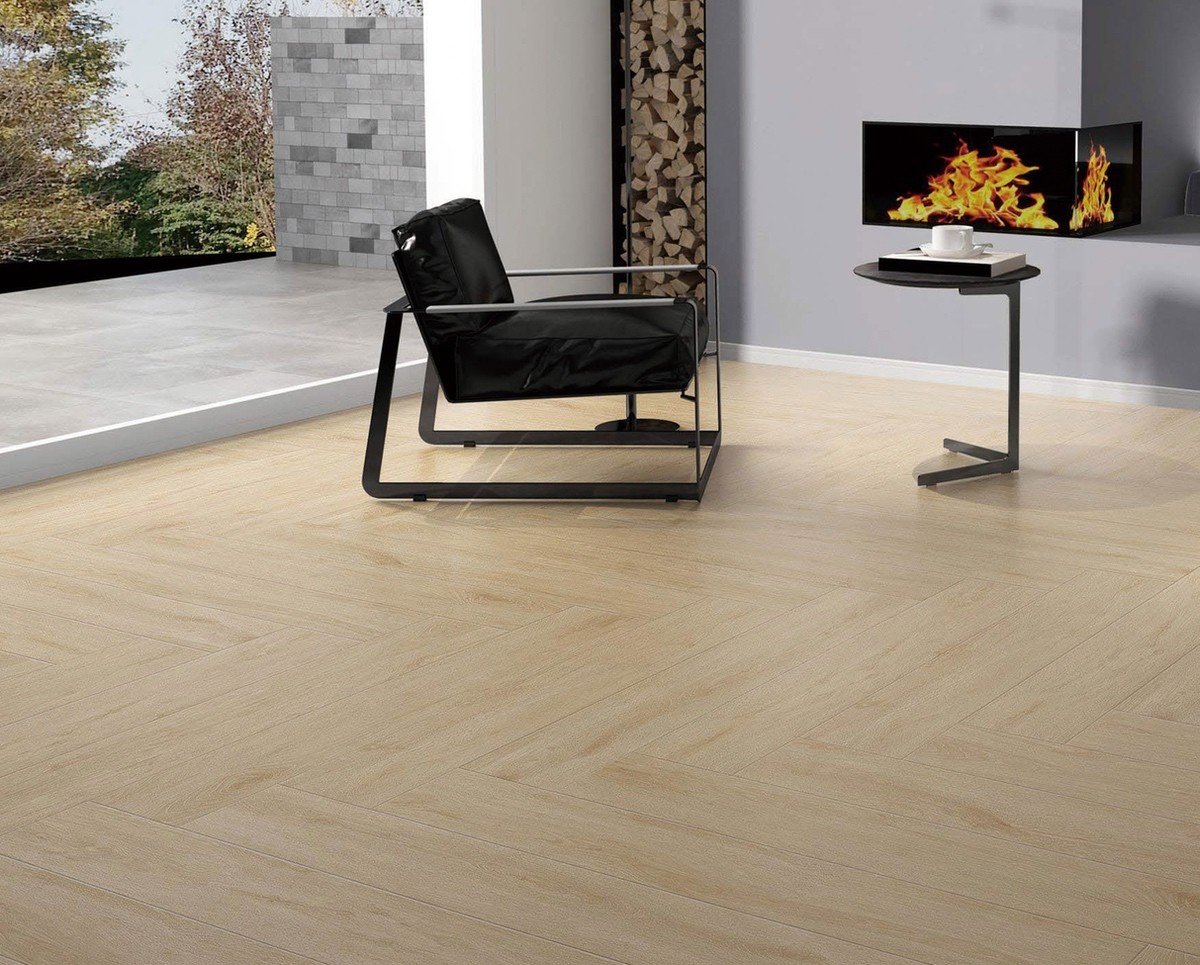 Moisture-Proof 200x1200mm Yellow Brown Wooden Porcelain Strips Eco-Friendly Floor Strips For Decoration