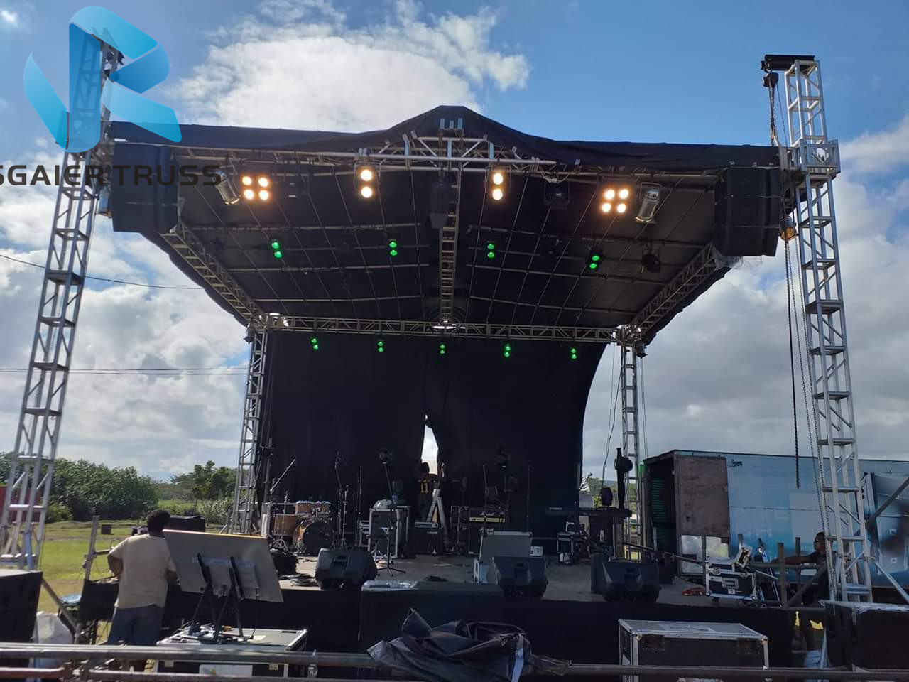 High Performance Lighting Box Truss , Silver / Black Lightweight Lighting Truss