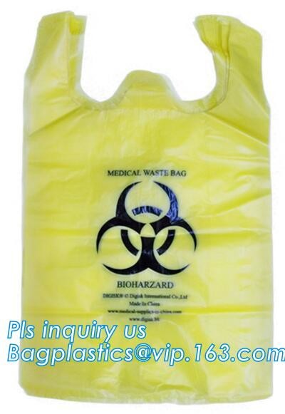 Clinical Waste Bags (Yellow), Heavy Duty Sacks , 17in x 25in (x25), Popular PE/PP biohazard eco bag,garbage bag,plastic