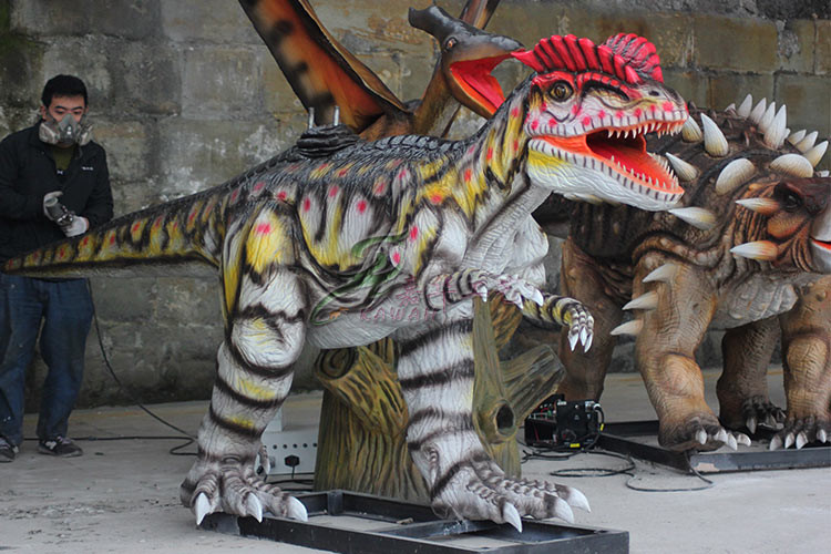 Sun Proof Animatronic Dinosaur Ride With Soft Silicone Rubber Skin
