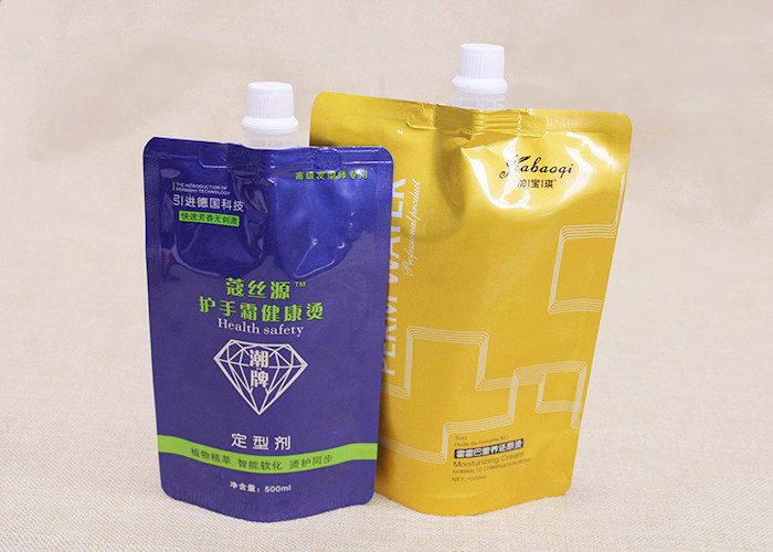 Food Grade Liquid Spout Bags , High Barrier Stand Up Pouch Doypack With Spout For Ketchup Packaging