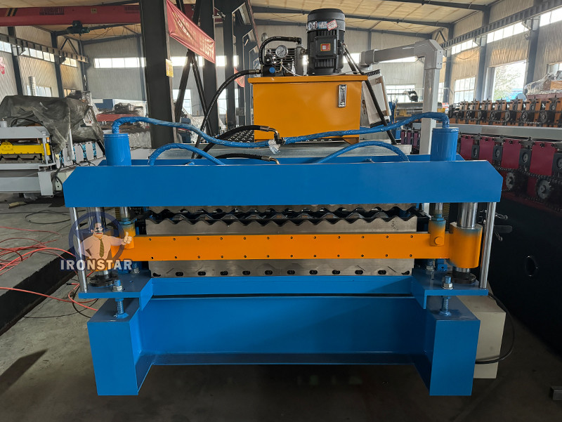 8 rib trapezoidal and corrugated double layer roll forming machine in America