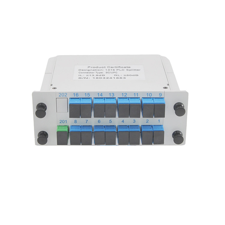 Cassette Divisor 1x16 Fiber Optic PLC Splitter APC Low Insertion Loss