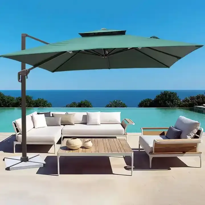 Green Aluminum Umbrellas Commercial Use Sunshade Aluminum Umbrella For Pool