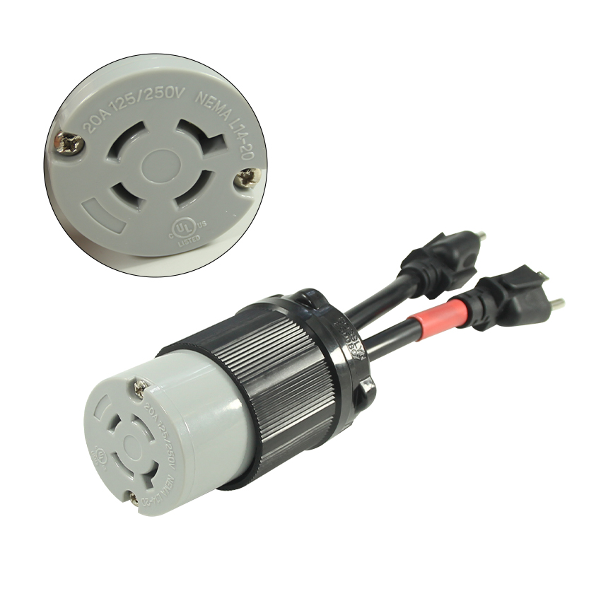Home Appliance 1ft 14/3 NEMA L14-20C Connector Extension Cord with USA Certificate