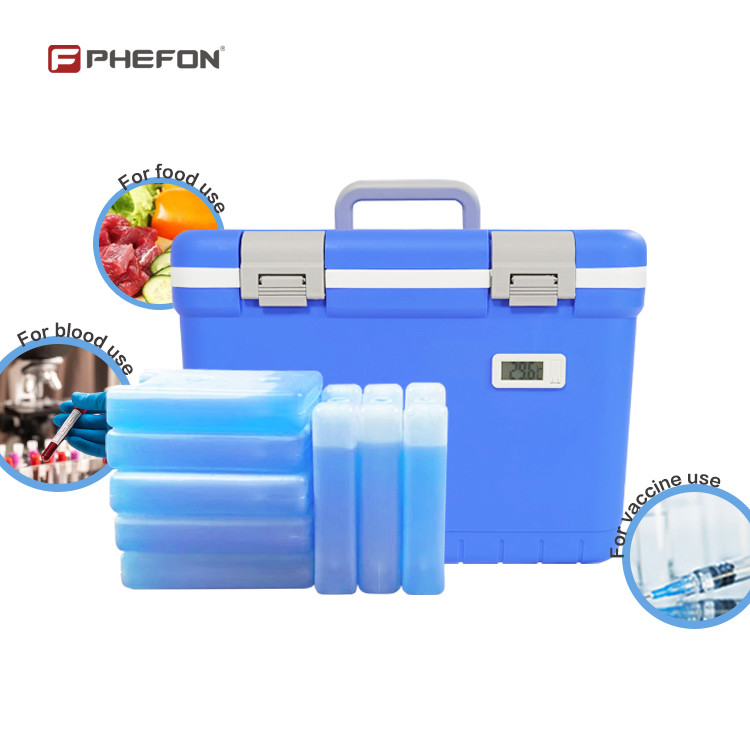 Blue Medical Cooler Box with Insulation Type PU Foam for Medical Supplies Storage