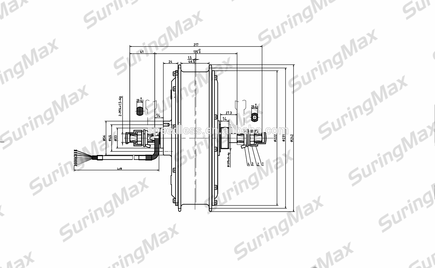 72v 3000w brushless dc hub motor