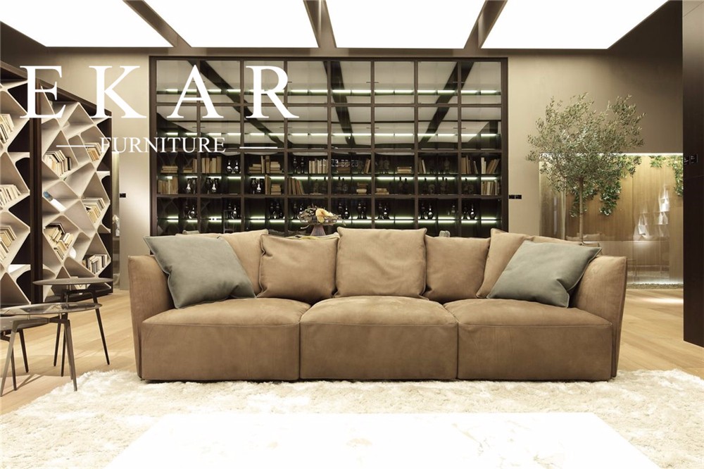 European Modern Simple Style Home Furniture Genuine Leather Sofa Sets Design ZZ-T-030