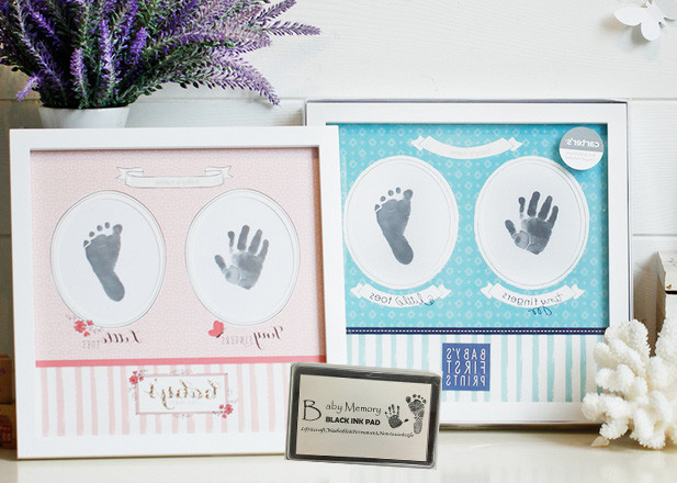 Non Toxic Baby Ink Hand And Footprint Kit SGS En 71 Passed Photo Frame Kit