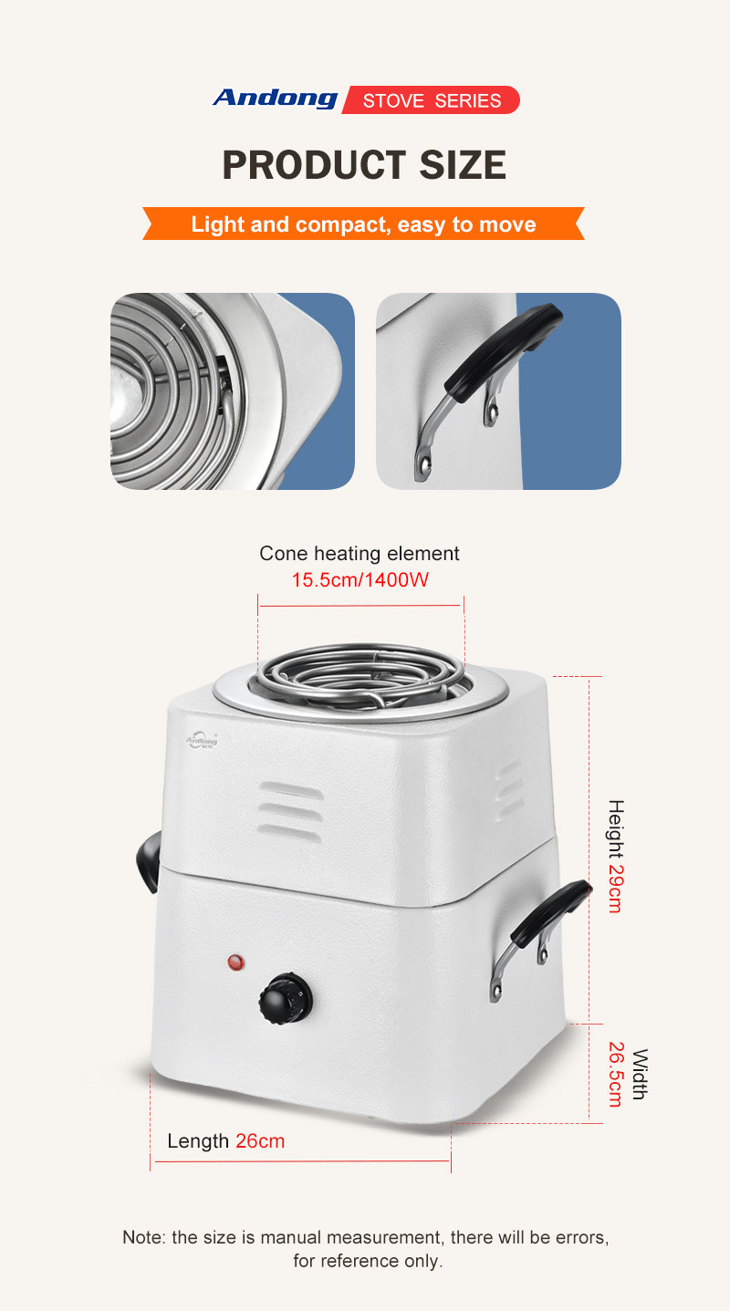 Safety Spiral Burner Electric Coil Hot Plate Food Warmer 1400w