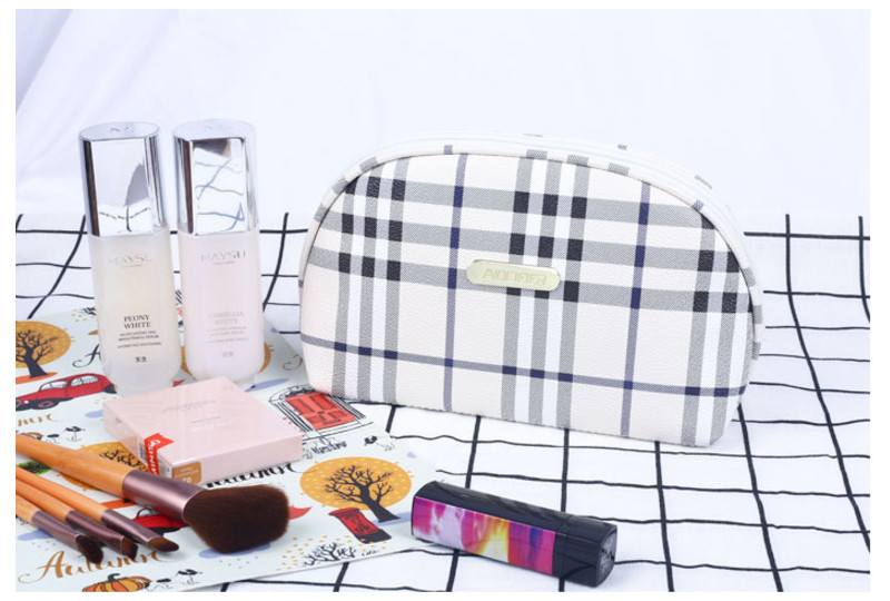 Girls Zipper Closure PU Leather Makeup Toiletry Travel Bags