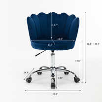 Beautiful 17.72inch Depth Living Room Office Chair Blue Seashell Swivel Chair 8.2KGS