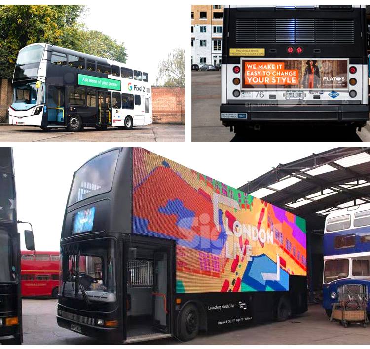 Wifi 4G Wireless Outdoor Led Display Screen For Bus P2.5 P3 P6