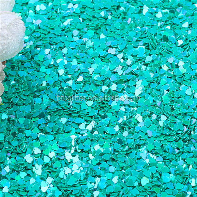 Thousand Choices Offered Sequins 3mm Peach Heart Shape Mixed Glitter PVC Material for Artware