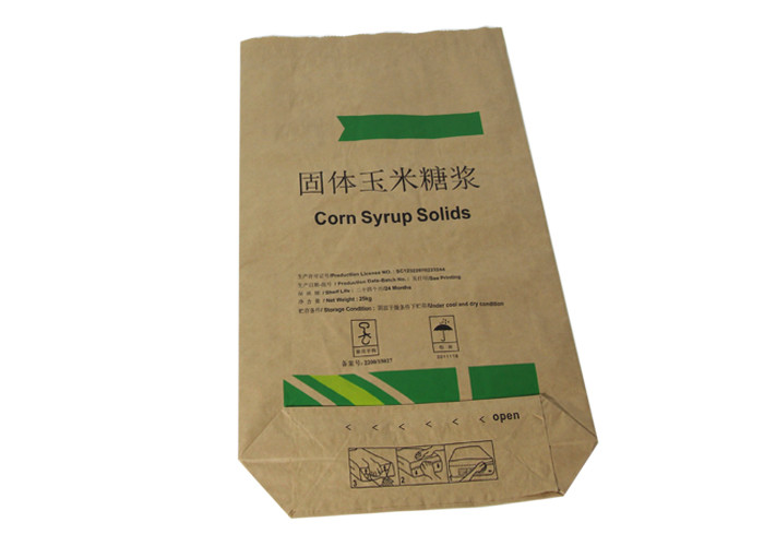 Milk Powder Multiwall Kraft Paper Bags Square Bottom Food Grade White Brown
