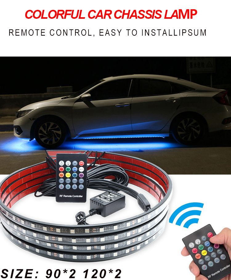 Colorful Voice Control Ambience Car Headlight Led Strip Decorative RF Rgb 5050