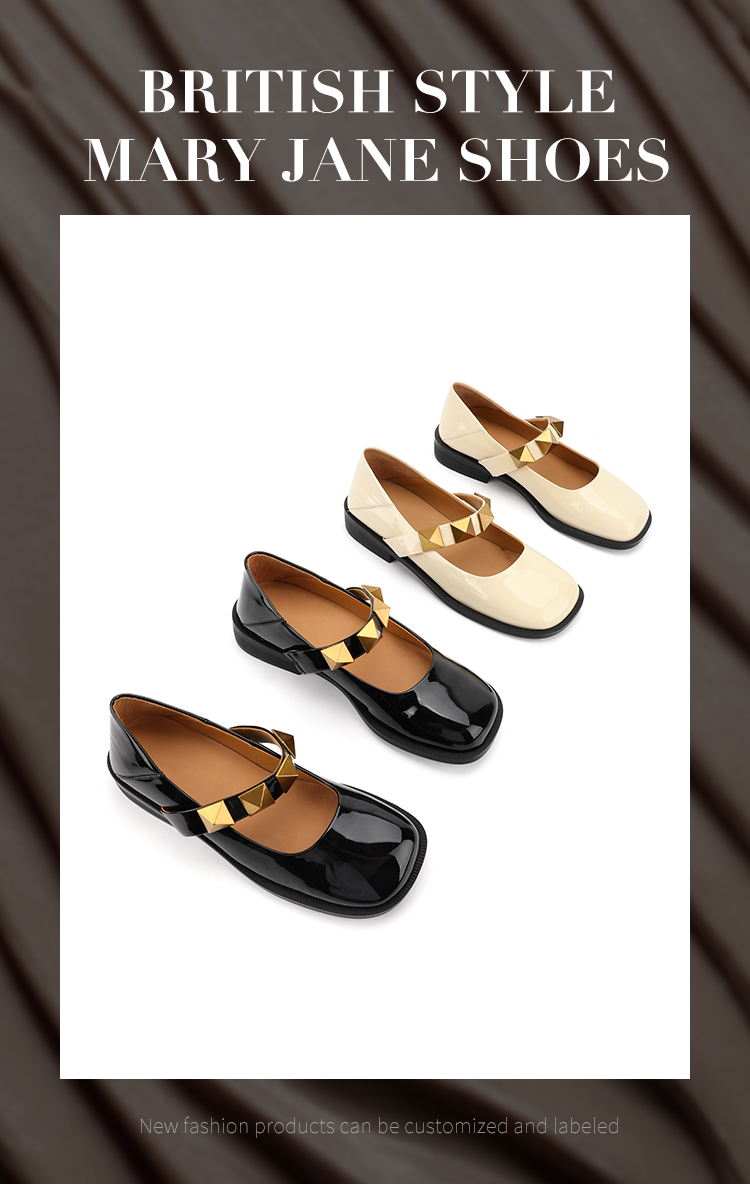 Non Slip Women Flat Leather Shoes , Ladies Beautiful Women Mary Jane Shoes