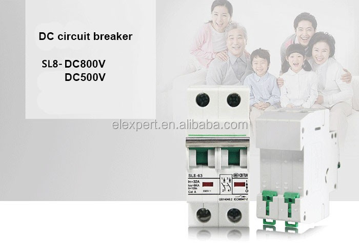 Mini Circuit Breaker Kampa SL8 High quality 1P 2P 3P 4P 1A~63A DC MCB for solar system